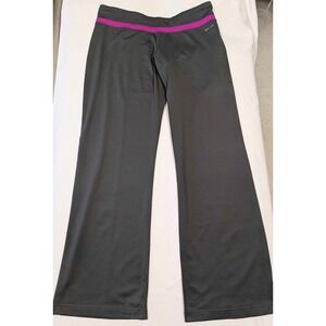 Nike Dri-FIT Yoga Pants Womens Medium Gray Pink Bootcut Athletic